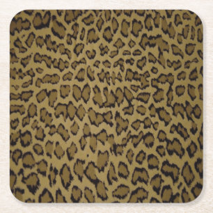 PORTA-COPO DE PAPEL QUADRADO IMPRESSÃO DE LEOPARDO ANIMAL