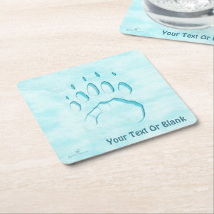 Porta-copo De Papel Quadrado Impressão de Pata de Urso Polar