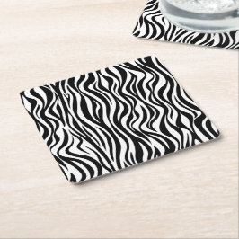Porta-copo De Papel Quadrado Impressão de Pele de Zebra