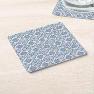 Porta-copo De Papel Quadrado Impressão de porcelana azul e branca