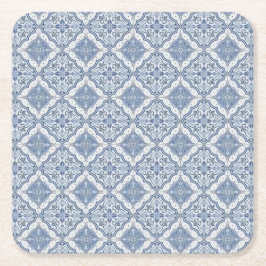 Porta-copo De Papel Quadrado Impressão de porcelana azul e branca