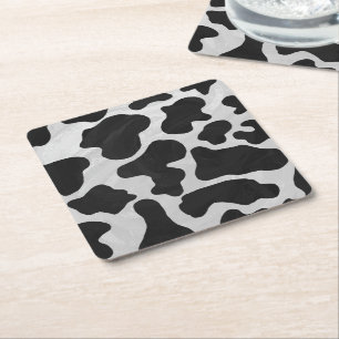 Porta-copo De Papel Quadrado Impressão de Vaca Preta e Branca