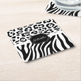 Porta-copo De Papel Quadrado Impressão do Lepard / Impressão Zebra