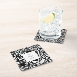 Porta-copo De Papel Quadrado Impressão em Zebra Preta e Branca
