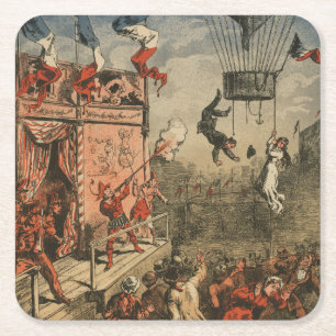 Porta-copo De Papel Quadrado Impressão Humorística De Um Artista Teatral