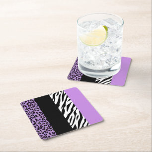 Porta-copo De Papel Quadrado Impressão Leopardo, Impressão Zebra, Impressão Ani