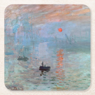 Porta-copo De Papel Quadrado Impressão, Sunrise, Claude Monet, 1872