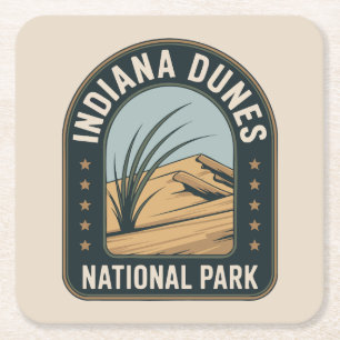 Porta-copo De Papel Quadrado Indiana Dunes National Park Adventure
