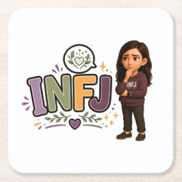 Porta-copo De Papel Quadrado INFJ — A Guardiã das Ideias