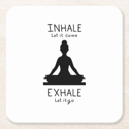 Porta-copo De Papel Quadrado Inhale Exhale Yoga