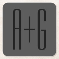 Iniciais de Casais Clássicos | Cinza e preto