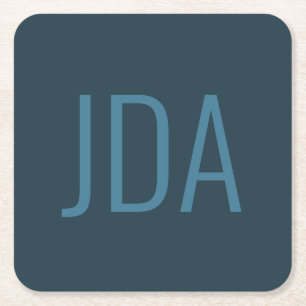 Porta-copo De Papel Quadrado Iniciais Simples Blues