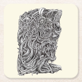 Porta-copo De Papel Quadrado Innerbeastman, desenho de tinta