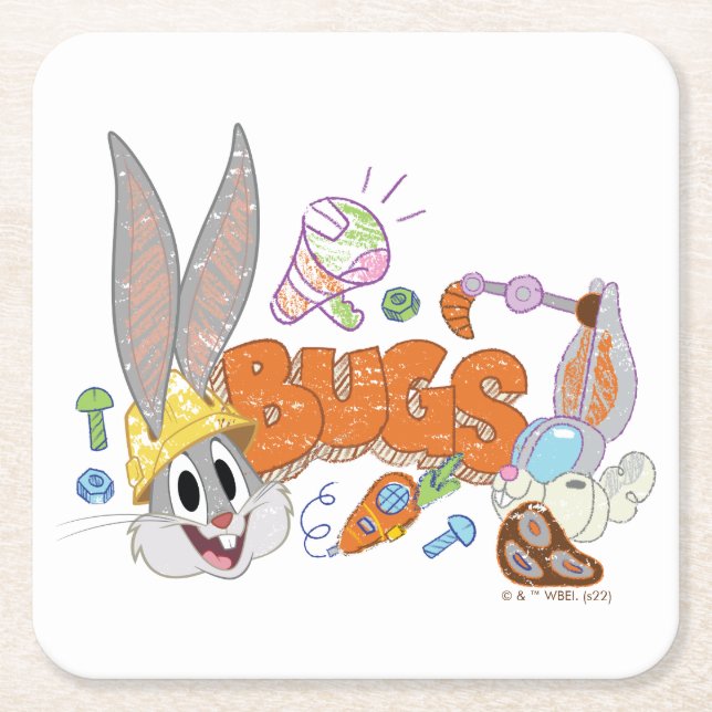 Porta-copo De Papel Quadrado INSETOS BUNNY BUILDERS™| INSETOS BUNNY™ Sketch Art (Frente)