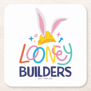 Porta-copo De Papel Quadrado INSETOS BUNNY BUILDERS™ Logotipo empilhado do dur
