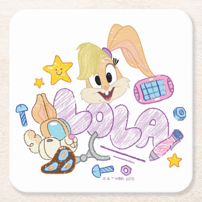 Porta-copo De Papel Quadrado INSETOS BUNNY BUILDERS™| Lola Sketch Art (Frente)