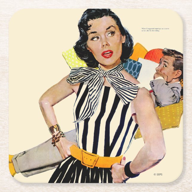 Porta-copo De Papel Quadrado Insulto 2 da senhora Ser (Frente)