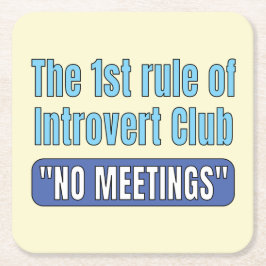 Porta-copo De Papel Quadrado Introvert Club    T-Shirt