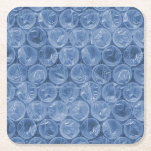 Porta-copo De Papel Quadrado Invólucro com bolhas de ar azul