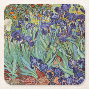 Porta-copo De Papel Quadrado Íris de Van Gogh Pintura Impressionista