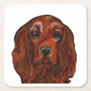 Porta-copo De Papel Quadrado Irish Red Setter