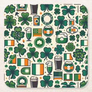 Porta-copo De Papel Quadrado Irlanda Bandeira Dia de São Patrício Celular Shamr