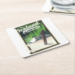 Porta-copo De Papel Quadrado Islândia para Snowboard