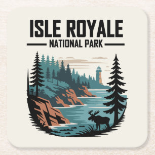 Porta-copo De Papel Quadrado Isle Royale National Park Scenderness