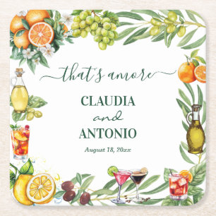 Porta-copo De Papel Quadrado Isso É Amor Casamento de Citrino Italiano