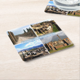 Porta-copo De Papel Quadrado IT Nápoles - Pompeia - Ruínas de Pompei - Hafen 