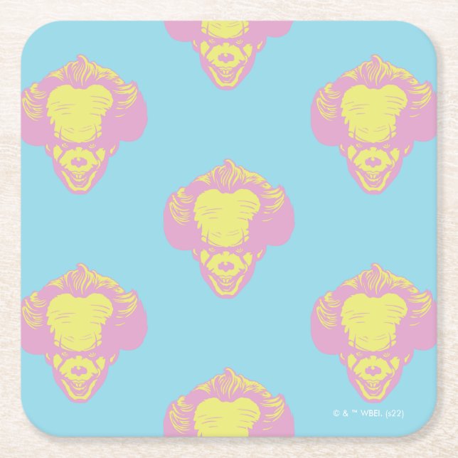 Porta-copo De Papel Quadrado IT | Pennywise Pastel Head Pattern (Frente)