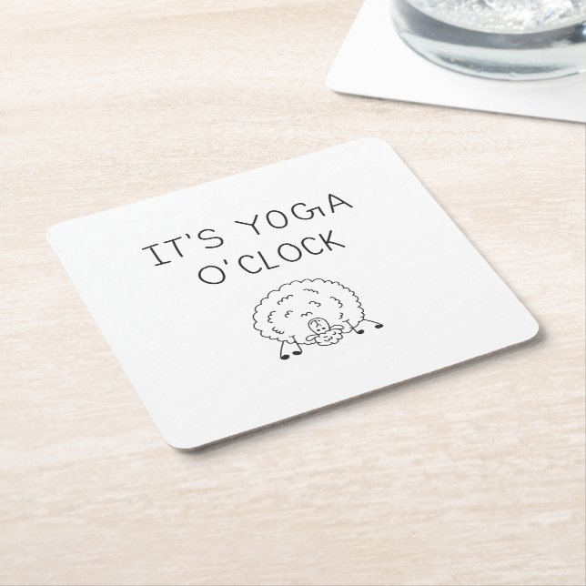 Porta-copo De Papel Quadrado It’s Yoga O’Clock Sheep (Inclinado)