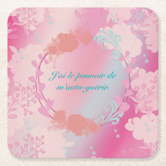 Porta-copo De Papel Quadrado J'ai le pouvoir de m'auto-guérir