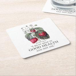 Porta-copo De Papel Quadrado Jane Eyre - Fique Em Boa Saúde - Morangos