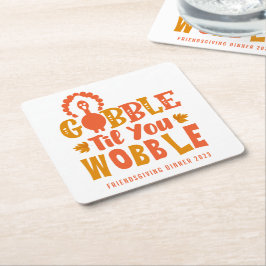 Porta-copo De Papel Quadrado Janto Amizade Gobble Til You Wobble