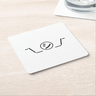 Porta-copo De Papel Quadrado Japonês Kaomoji do ¯ do Emoticon da encolho de