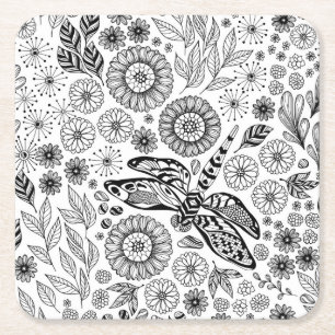 Porta-copo De Papel Quadrado Jardim de Dragonfly