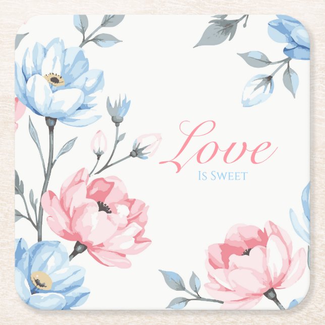 Porta-copo De Papel Quadrado Jardim de Sussurro (Frente)