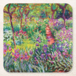 Porta-copo De Papel Quadrado Jardim Íris por Claude Monet<br><div class="desc">Visite minha loja para obter um design mais interessante e mais opções de cores => zazzle.com/colorfulworld*</div>