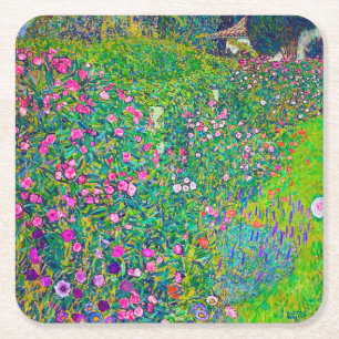 Porta-copo De Papel Quadrado Jardim Italiano, Gustav Klimt