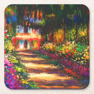 Porta-copo De Papel Quadrado Jardim Monet em Giverny