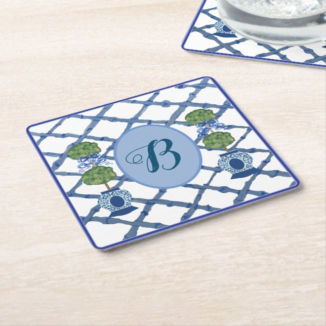 Porta-copo De Papel Quadrado Jarra de Chinelos de Topiaria Pintada Jarra de Gen (Inclinado)