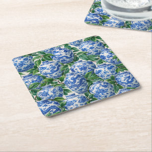 Porta-copo De Papel Quadrado Jarra de Gengibre de Porcelana Chinesa Azul