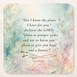 Porta-copo De Papel Quadrado Jeremiah 29:11 Bíblia Versa Imagem