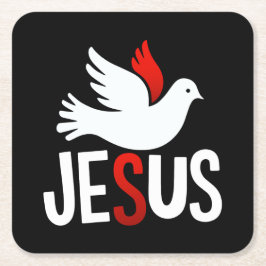 Porta-copo De Papel Quadrado Jesus mit Taube