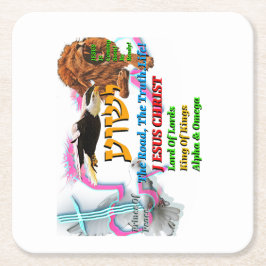 Porta-copo De Papel Quadrado Jesus The Way ,The Truth. Life! Lion Of Judah