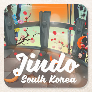 Porta-copo De Papel Quadrado Jindo Coreia do Sul