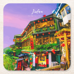 Porta-copo De Papel Quadrado Jiufen, Taiwan - Antiga Casa de Chá