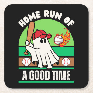 Porta-copo De Papel Quadrado Jogador de beisebol fantasma Halloween
