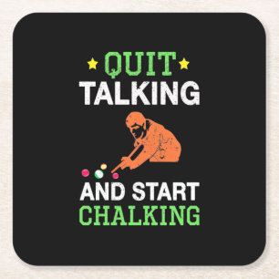 Porta-copo De Papel Quadrado Jogador de Bilhar Snooker Start Chalking